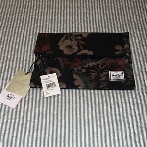 Herschel Black Floral Clutch